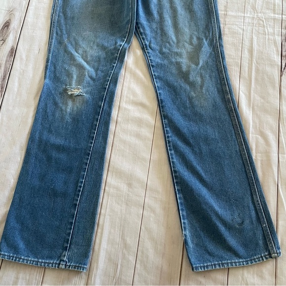 Wrangler 945DEN Jeans Mens 34x36 Blue Regular Fit Faded Whiskering Bootcut Flare - Picture 4 of 16